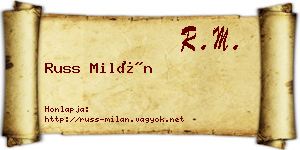 Russ Milán névjegykártya
